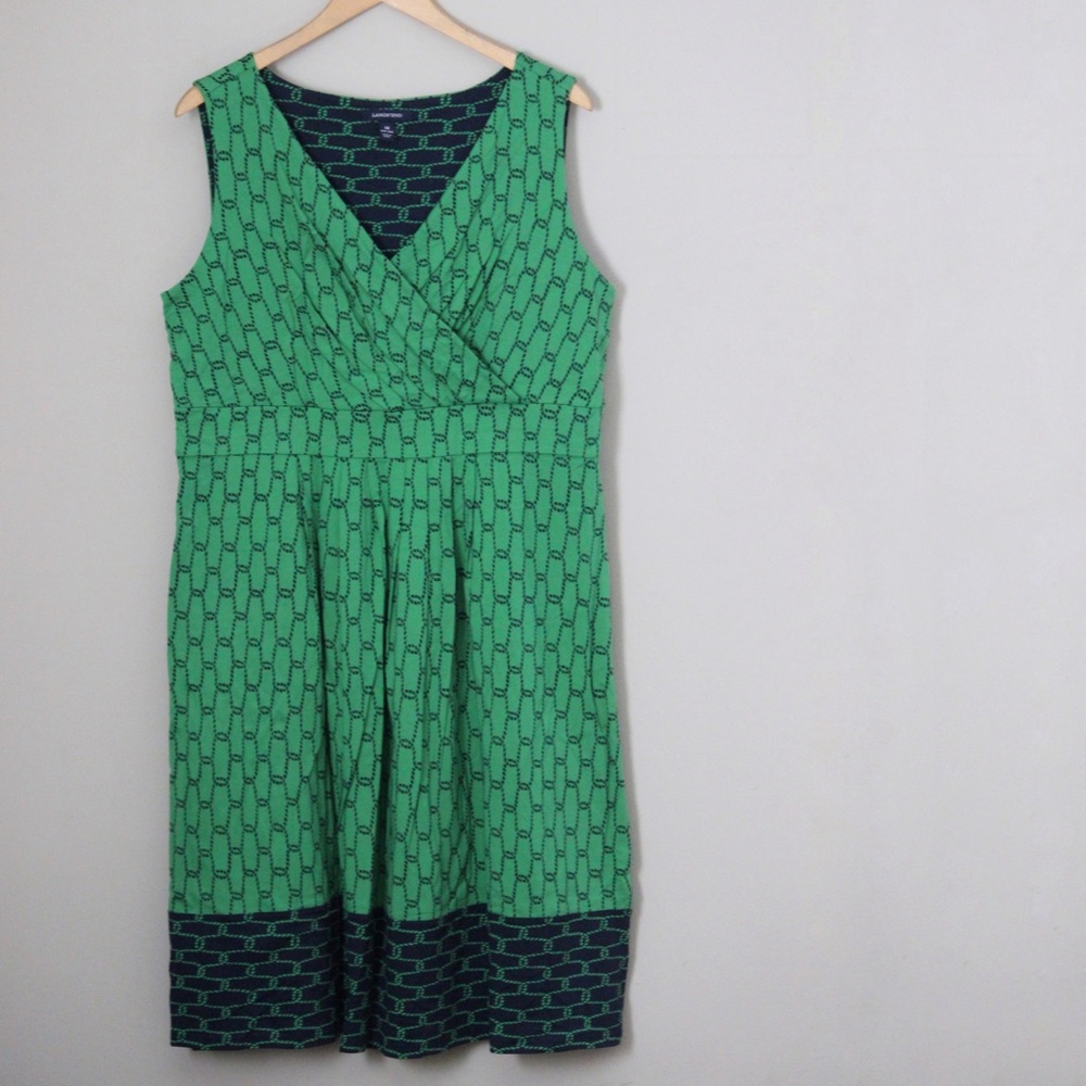 Lands’ End Banded Waist Fit & Flare Dress